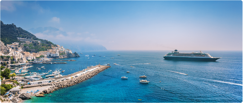 Cruise ship along the coast