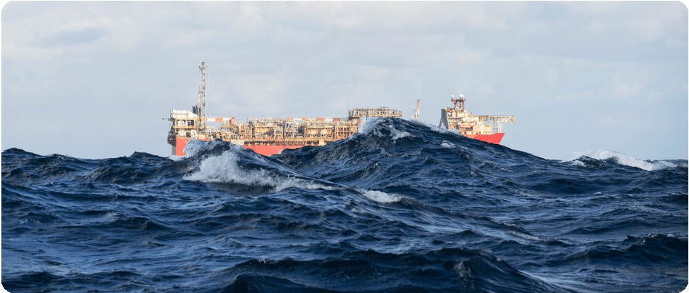 Oil platform in rough waters