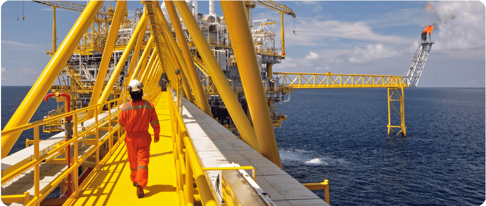Worker on offshore oil rig