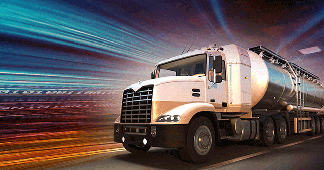 Blog header fuel truck data stream background