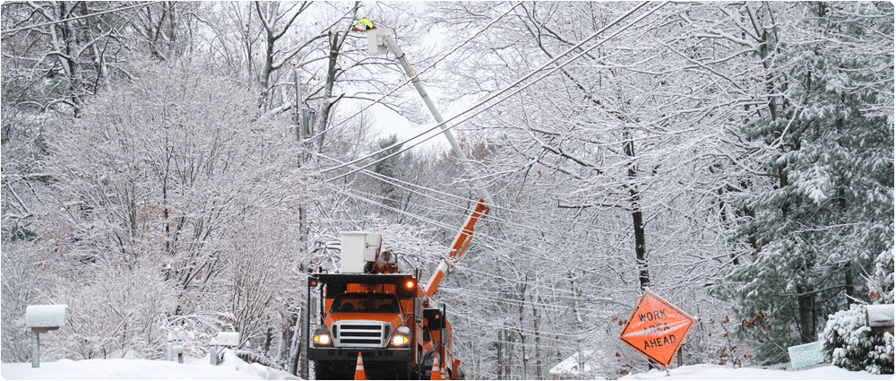 Utility truck in the winter