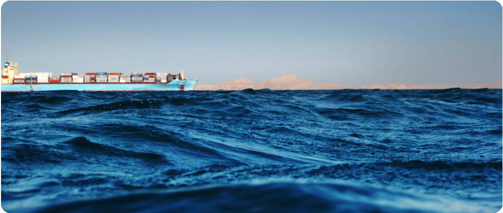Container ship in the distance