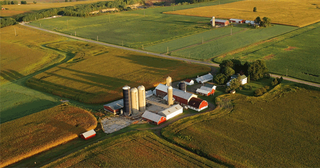 Blog header Aerial view of farm