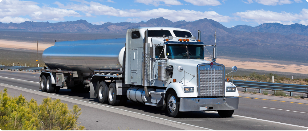 Fuel truck driving