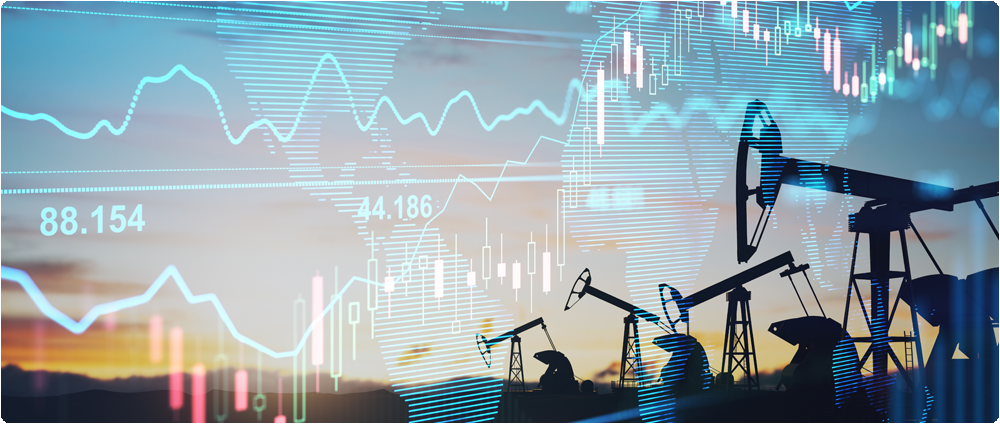 Oil pump jacks with trading data