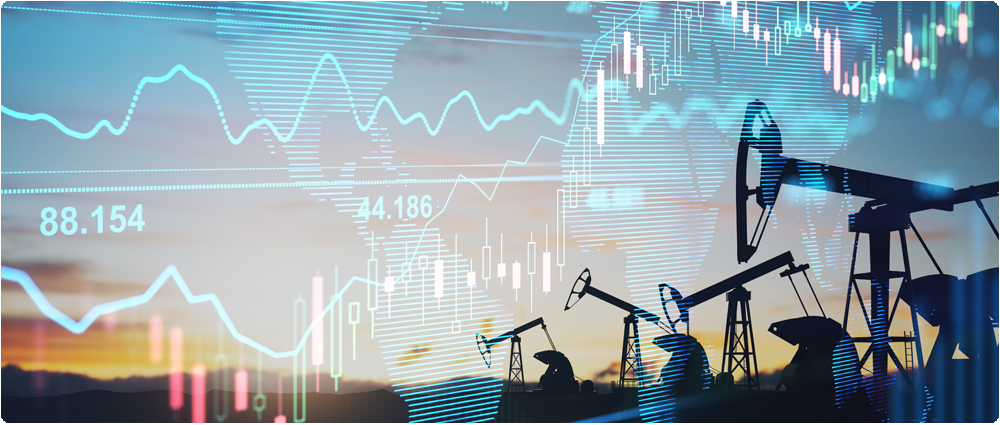 Oil pump jacks with trading data