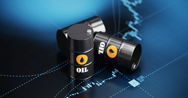 Blog header Oil Barrels on market graph