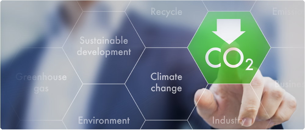 Businessman with lower co2 concept