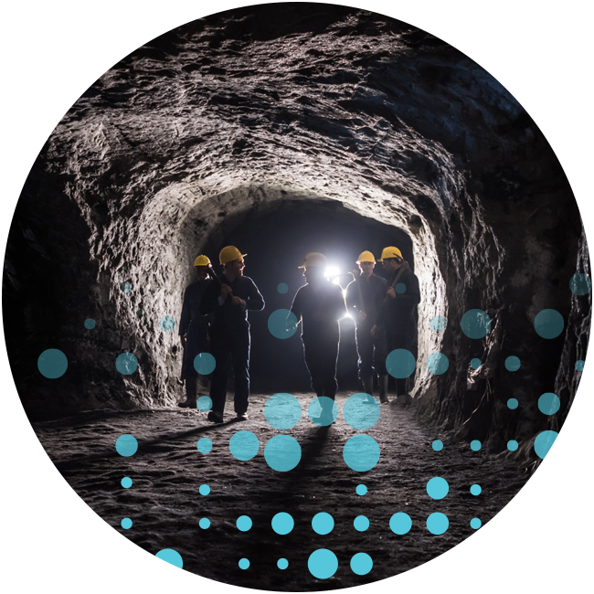 Miners in cavern