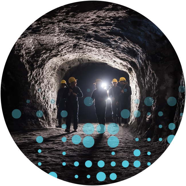 Miners in cavern