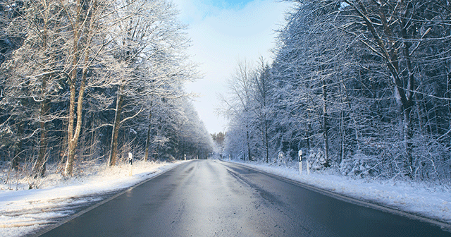 Blog header winter road