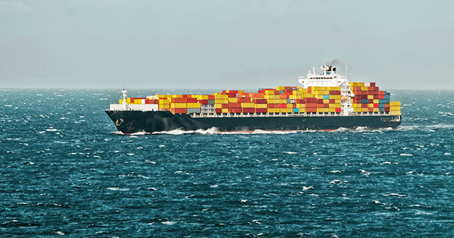 Container ship at sea News Release Header