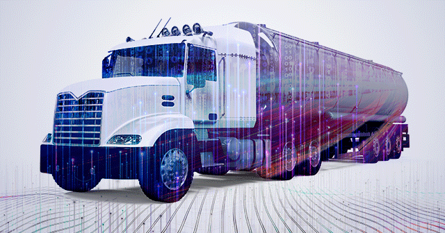 Fuel Truck with futuristic overlay