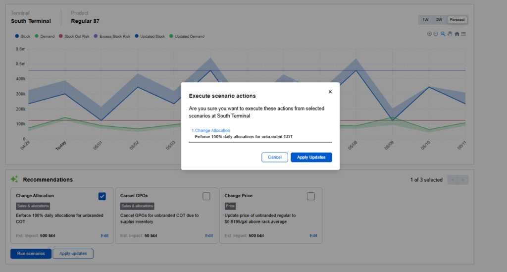fuel operations hub execute scenario popup screenshot 1