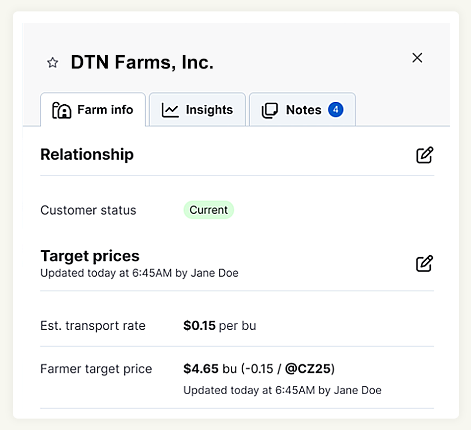 DTN GrainHub Farmer Intelligence screenshot