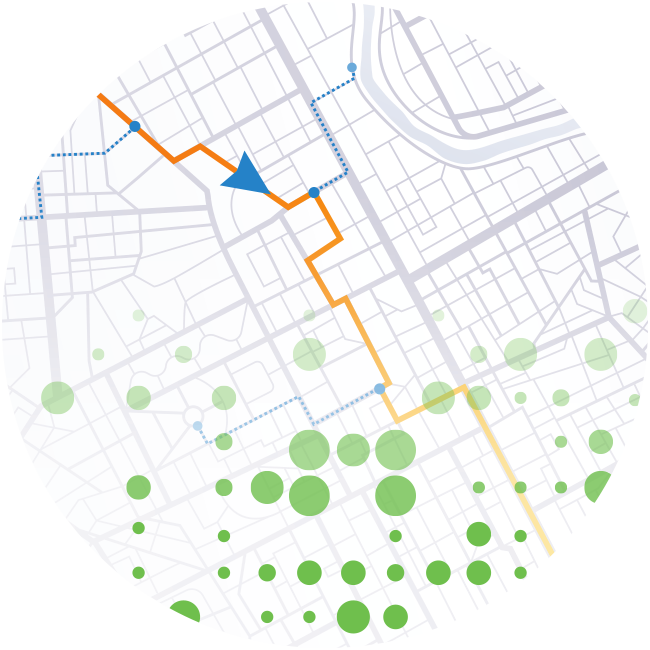 map demonstrating alternate dispatch routes