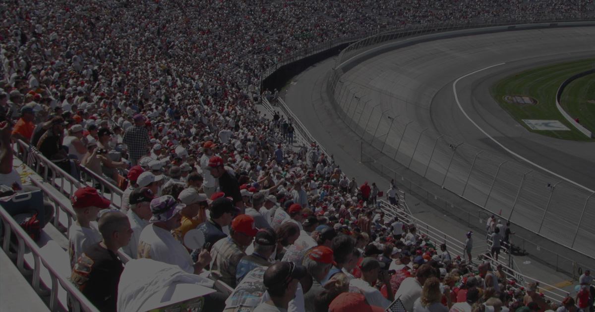 nascar speedway looking down over crowd
