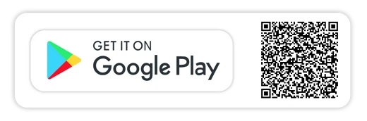 Google Play logo with QR code